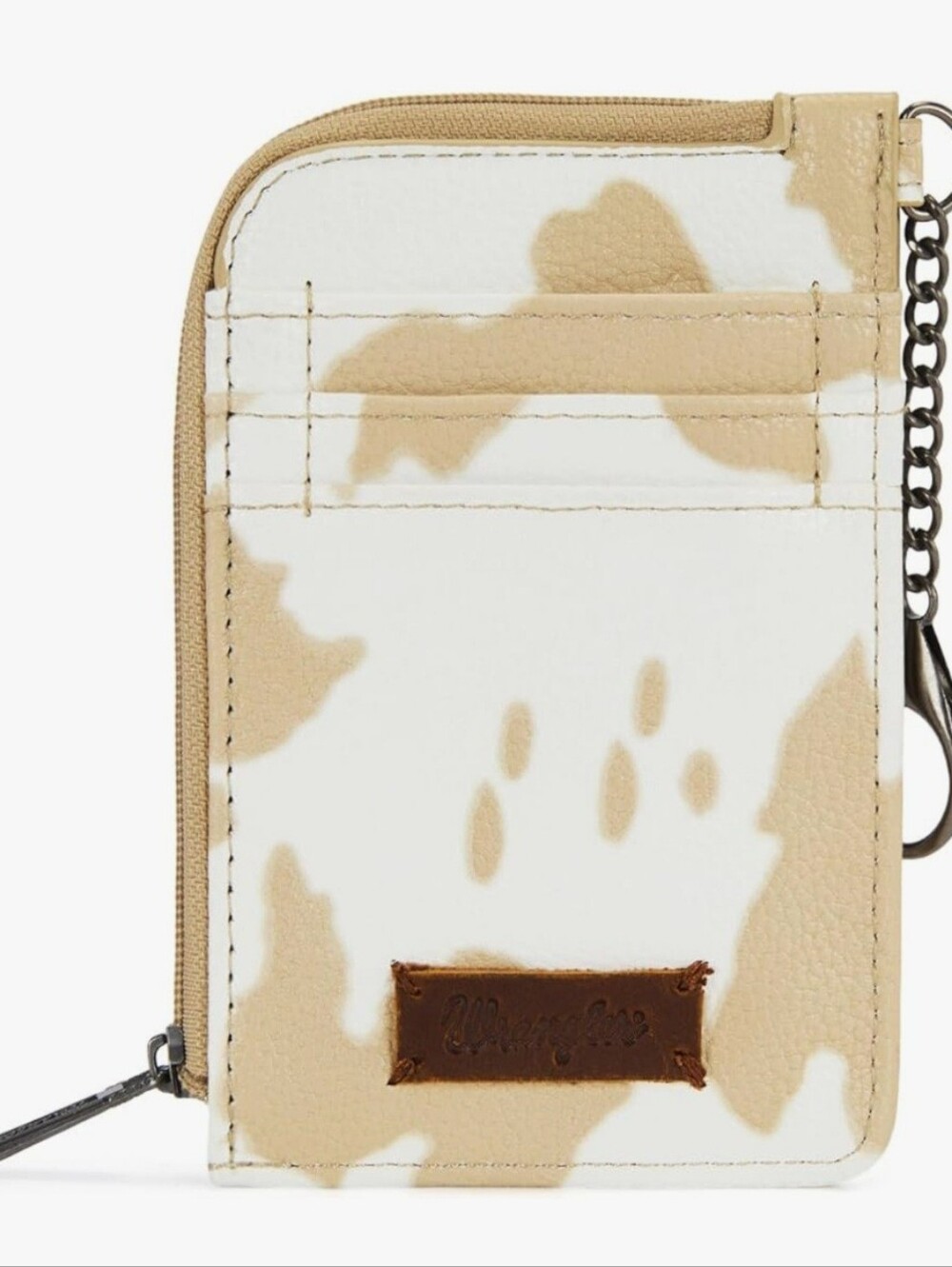 Wrangler CowPrint Zip Card‎ Wallet with Keychain